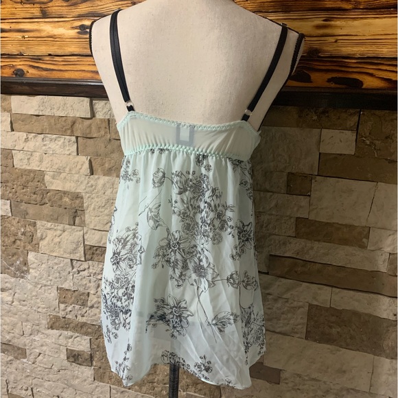 Whimsical Cadet Blue Floral Nighty Apt 9 Semi Sheer Medium - Picture 4 of 5